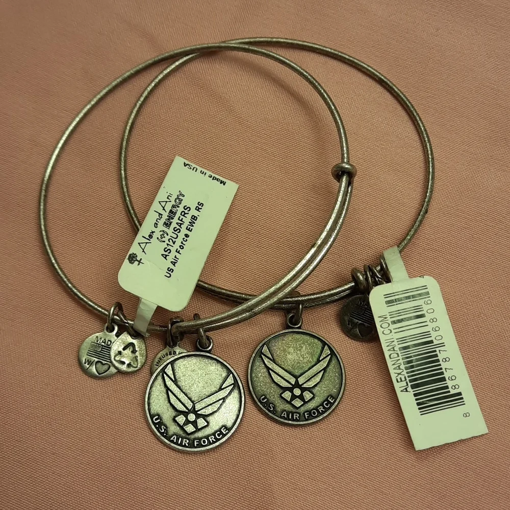 NWT, Bundle of 2 Alex and Ani Air U.S. Air Force Bracelet - Picture 1 of 12